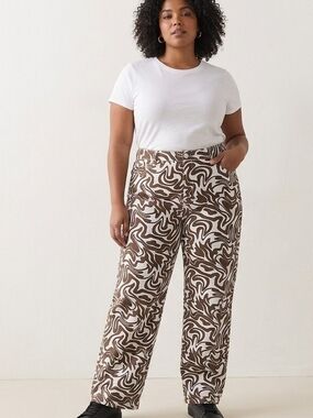 Rue21 Plus Brown White Trippy Swirl High Rise Skate Jeans Size 3X NWT